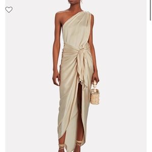 BAOBAB MAREA SATIN ONE-SHOULDER DRESS (Gold)